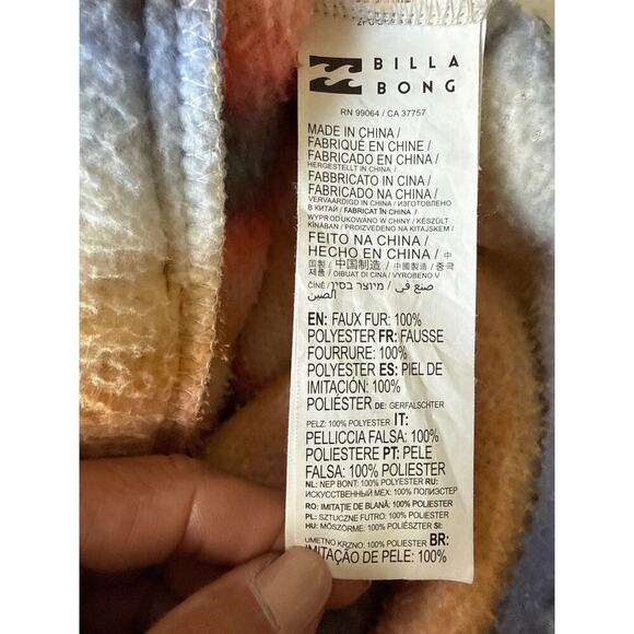 Billabong Switchback Womens Fleece Top Size Small Striped Multicolor Pockets EUC - Picture 14 of 16